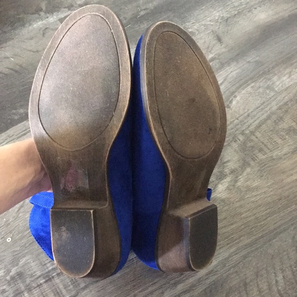 π Blue Suede Boots New 5.5 - Picture 2 of 5